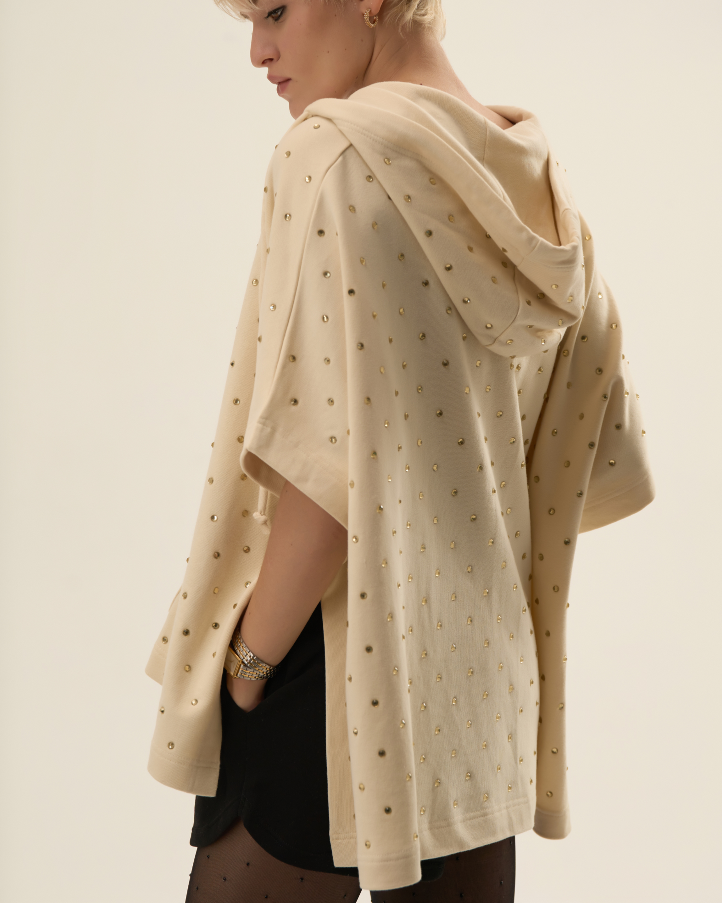 Hoodie Poncho (Off-White)