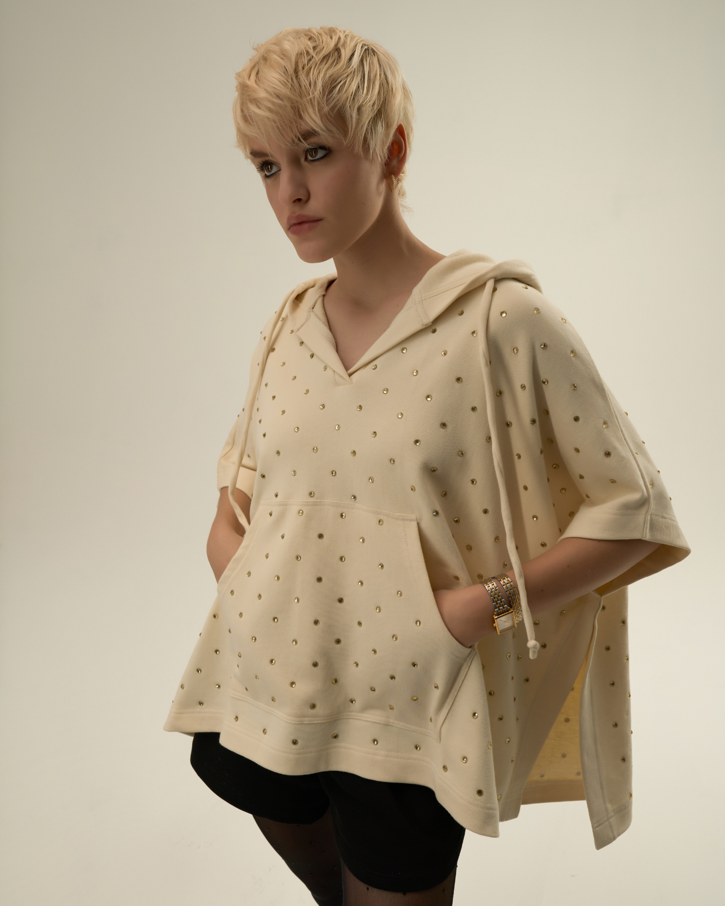 Hoodie Poncho (Off-White)