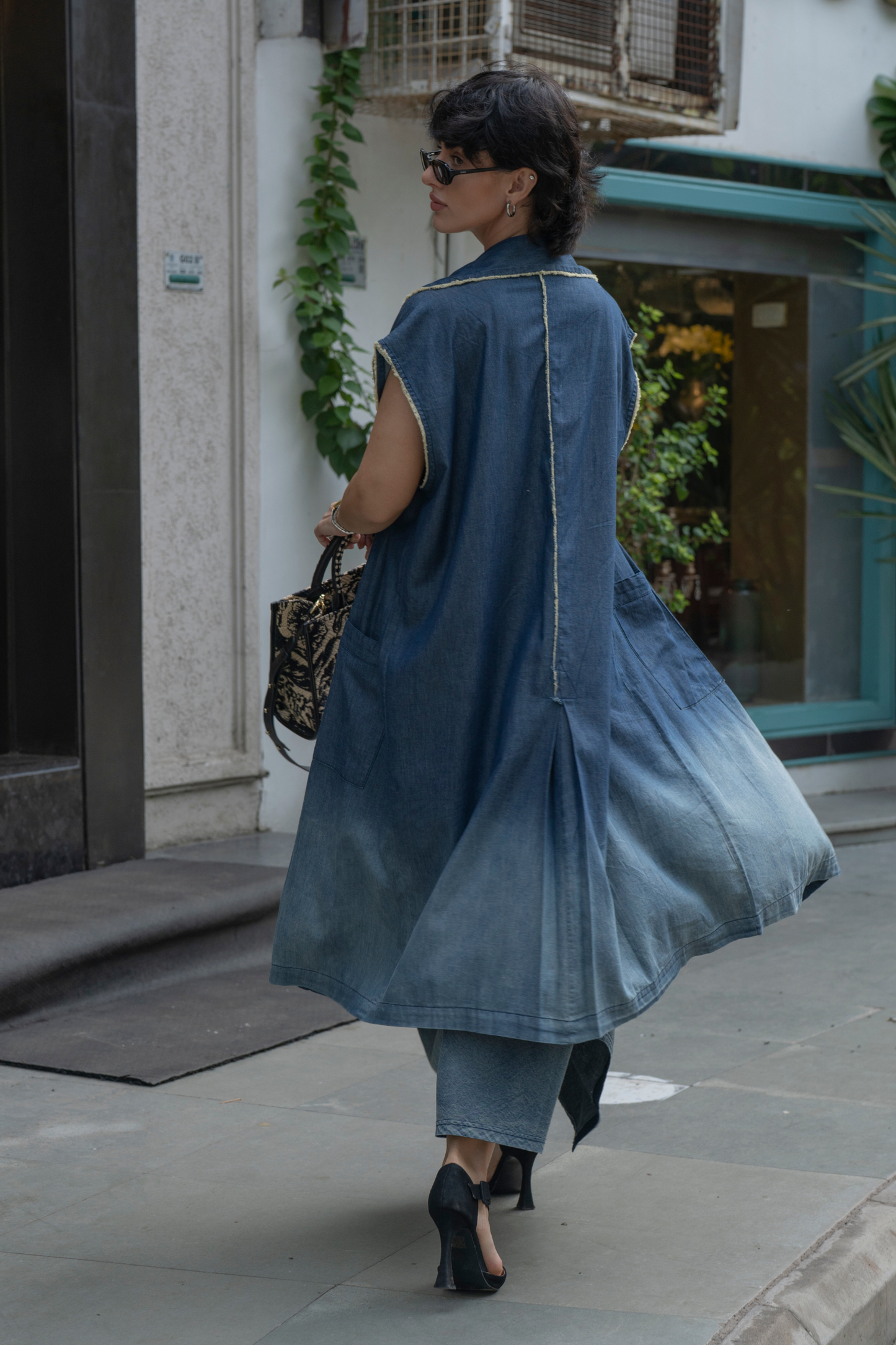 Lazy Denim Skirt Suit
