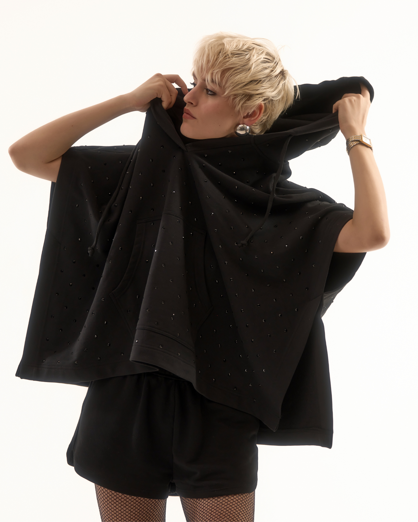 Hoodie Poncho (Black)